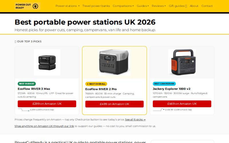 Power Cut Ready homepage